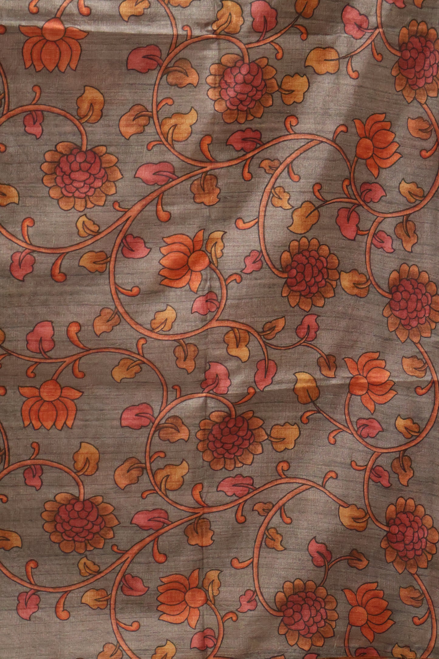 Fushion Kanjivaram Silk Saree-Orange Zig Zag Zari