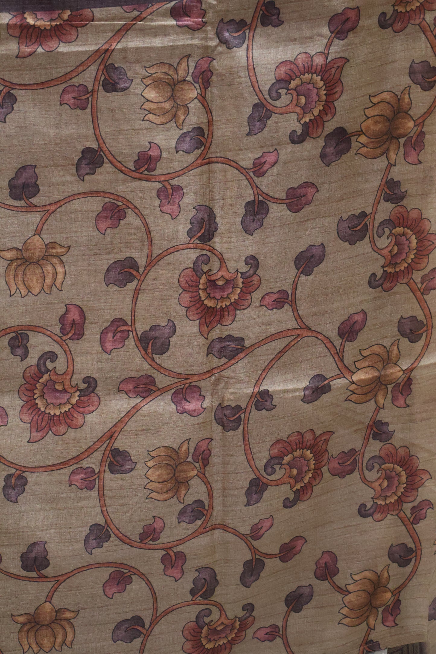 Fushion Kanjivaram Silk Saree-Brown Zig Zag Zari