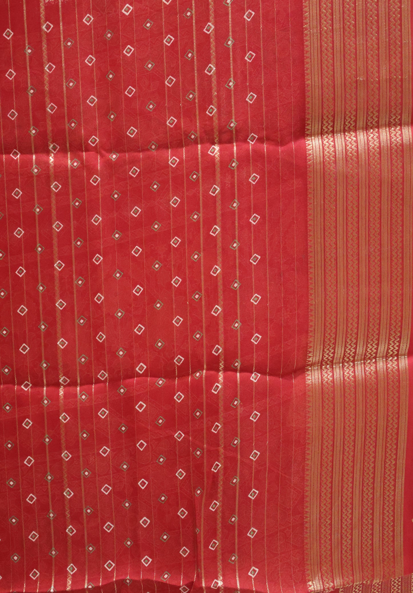 Shiffon Saree-Maroon Body Line ajrakh