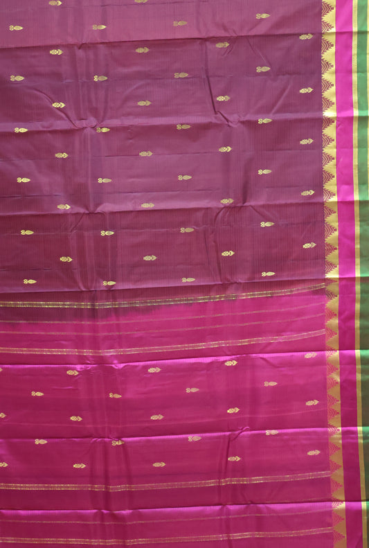 Pure Silk Saree - Maroon Dual Border