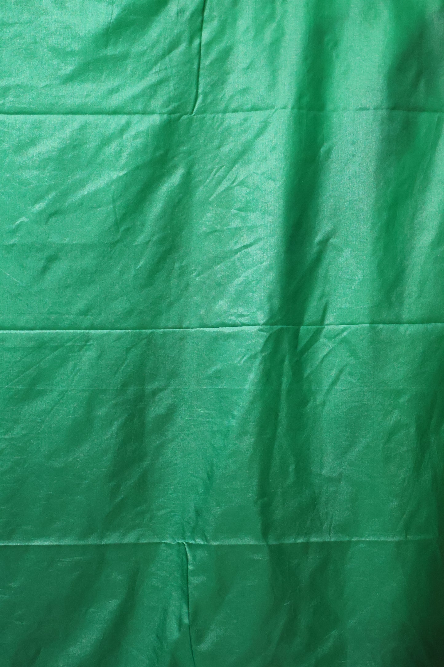 Semi Katan Silk Saree- Peacock Green Leaf Flower