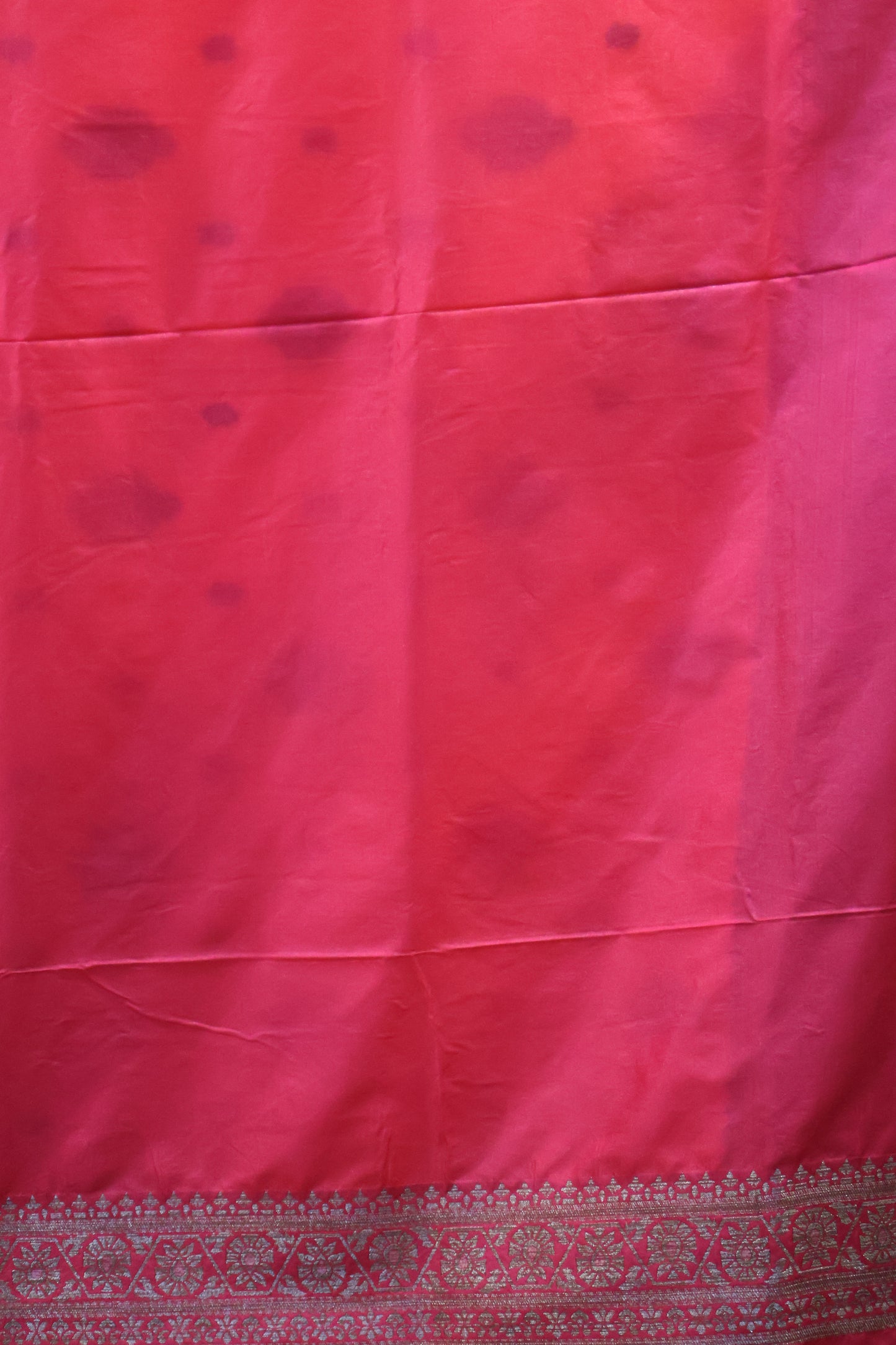 Soft Tussar Saree-Orange Creeper Flower Design