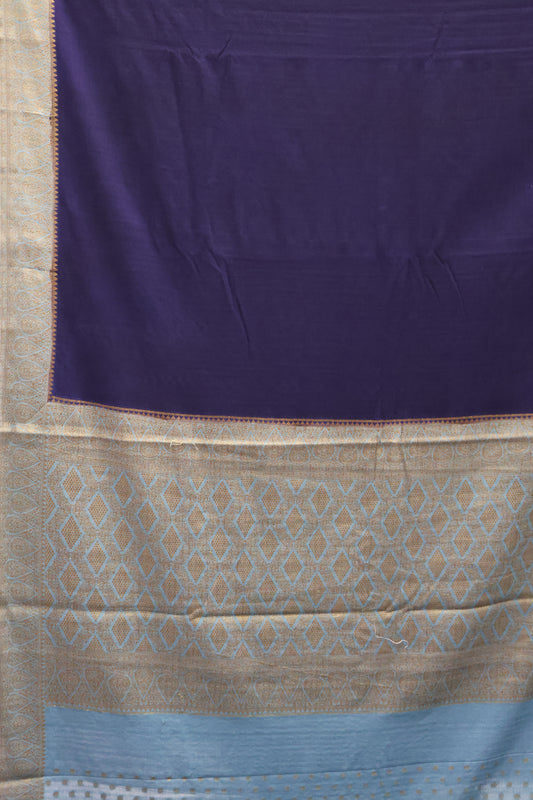 Banarasi Georgette Saree -Thilagam Border-Navy Blue