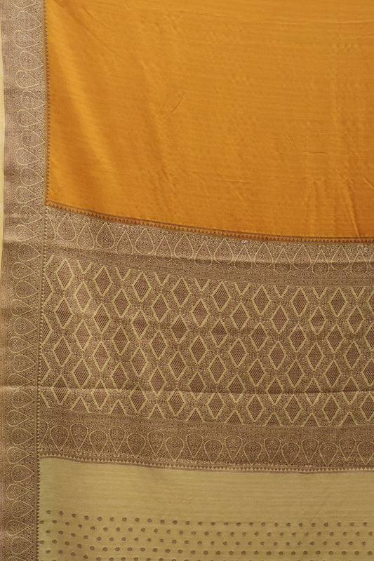 Banarasi Georgette Saree -Thilagam Border-Yellow