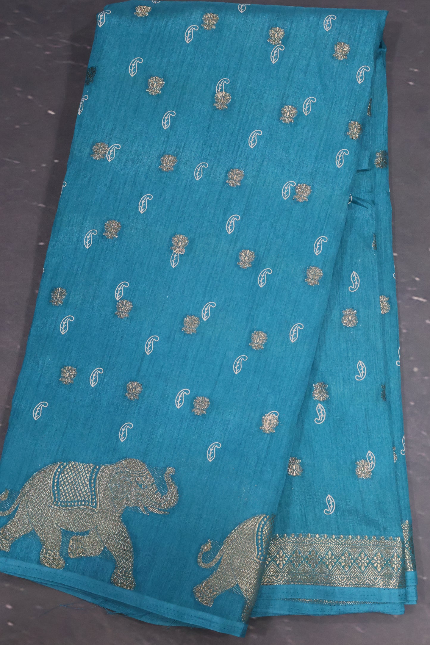 Mango Silk- Ramar Blue Elephant Butta