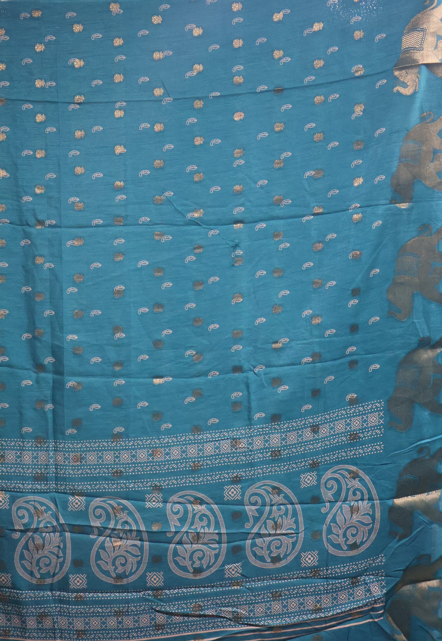 Mango Silk- Ramar Blue Elephant Butta