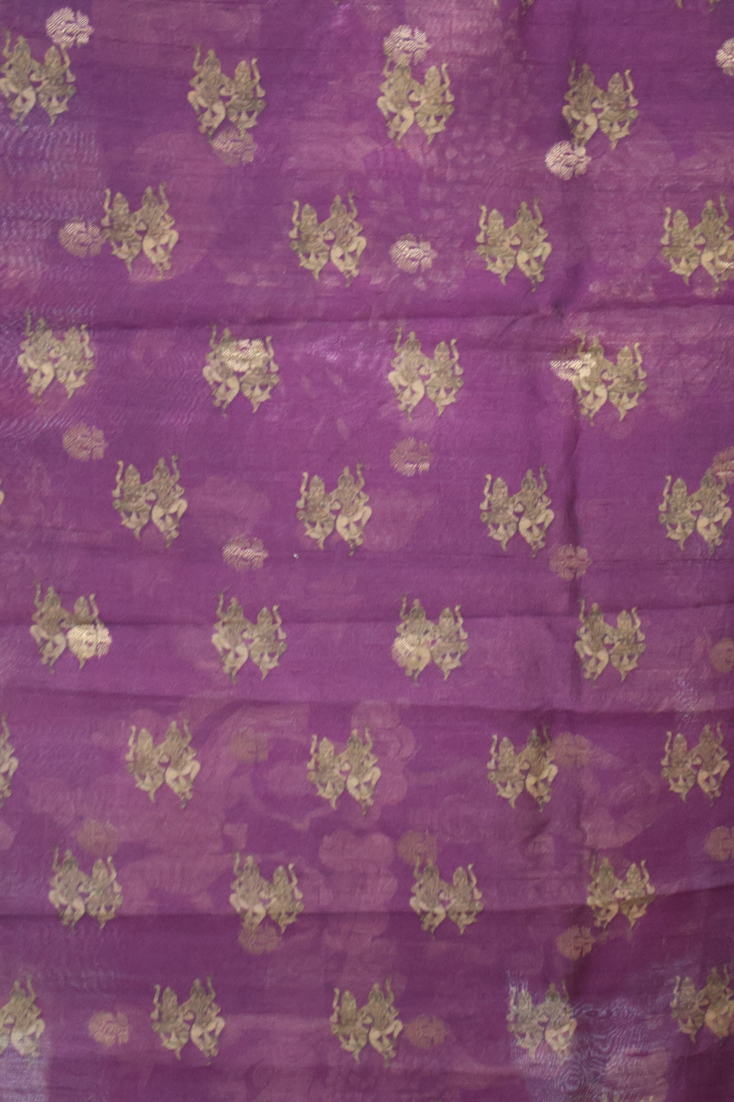 Pure Tussar Saree -Wine Elephant Print