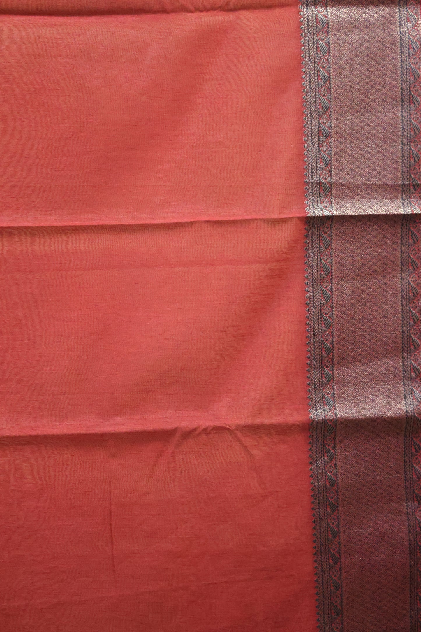 Bamboo Silk Saree-Dark Sandal Sunflower Design