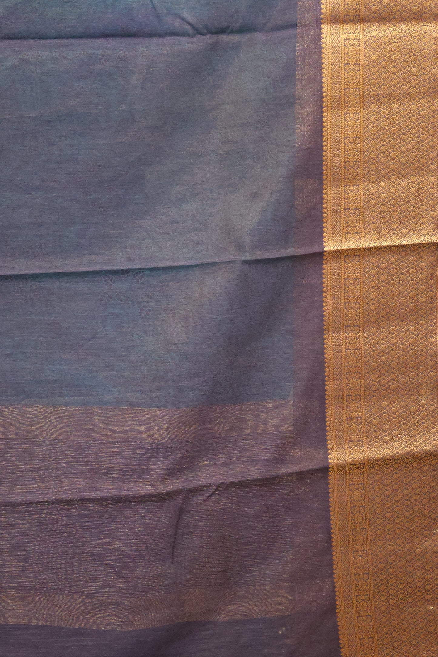 Bamboo Silk Saree-Ramar Blue Floral Embroider