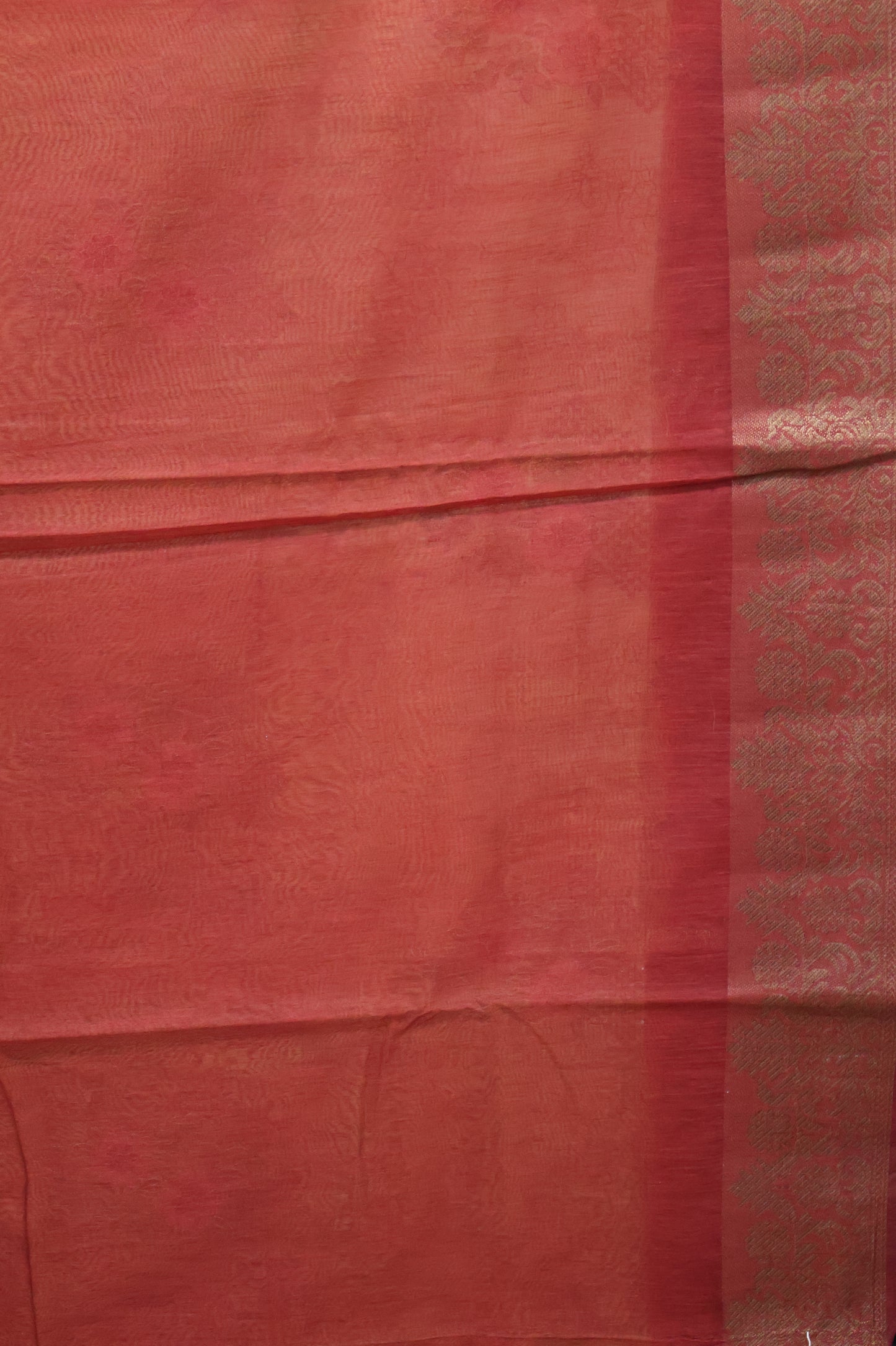Bamboo Silk Saree-Sandal Floral Embryoid