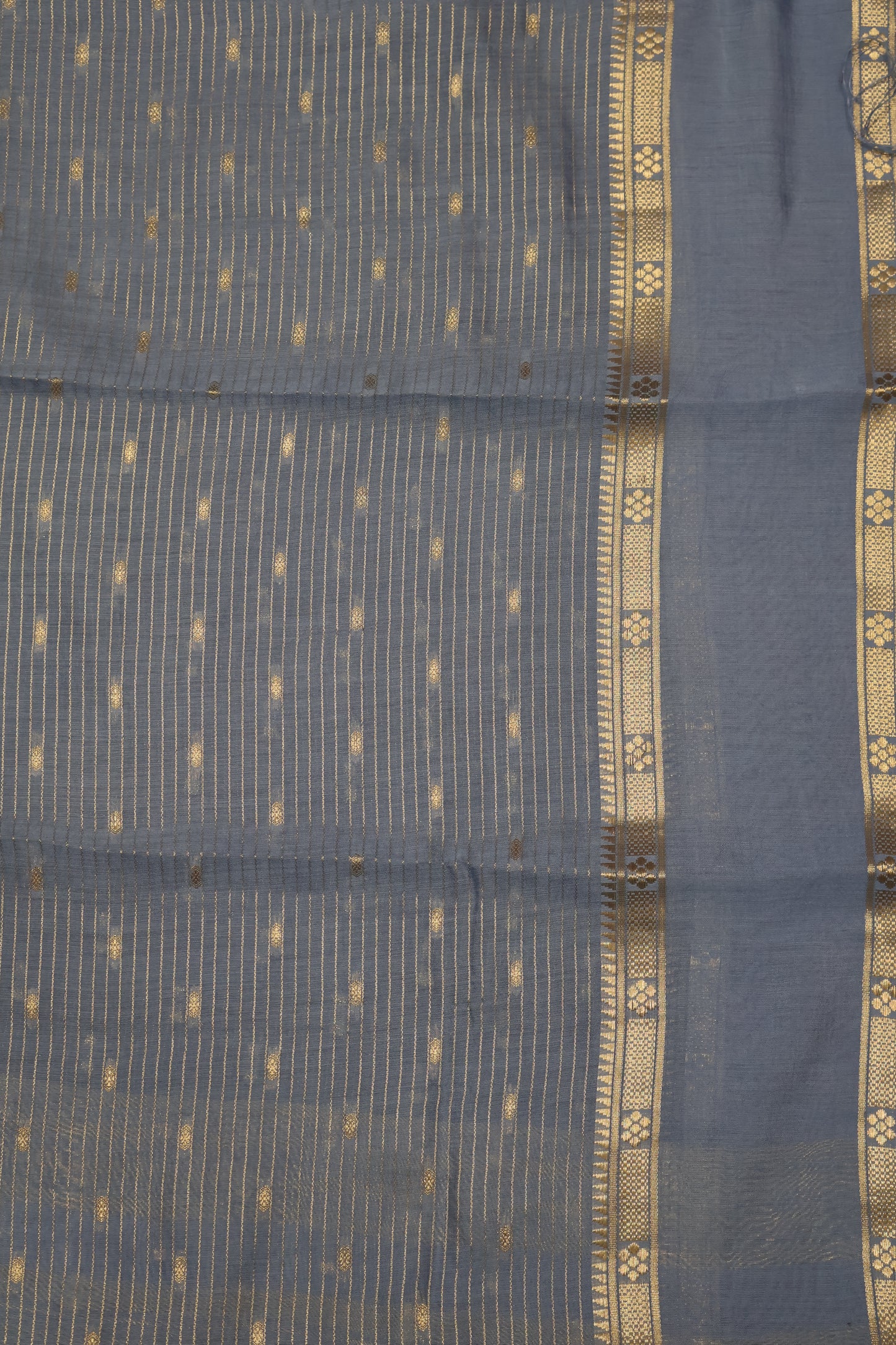 Viscose Saree-Peacock Blue Zari Buta