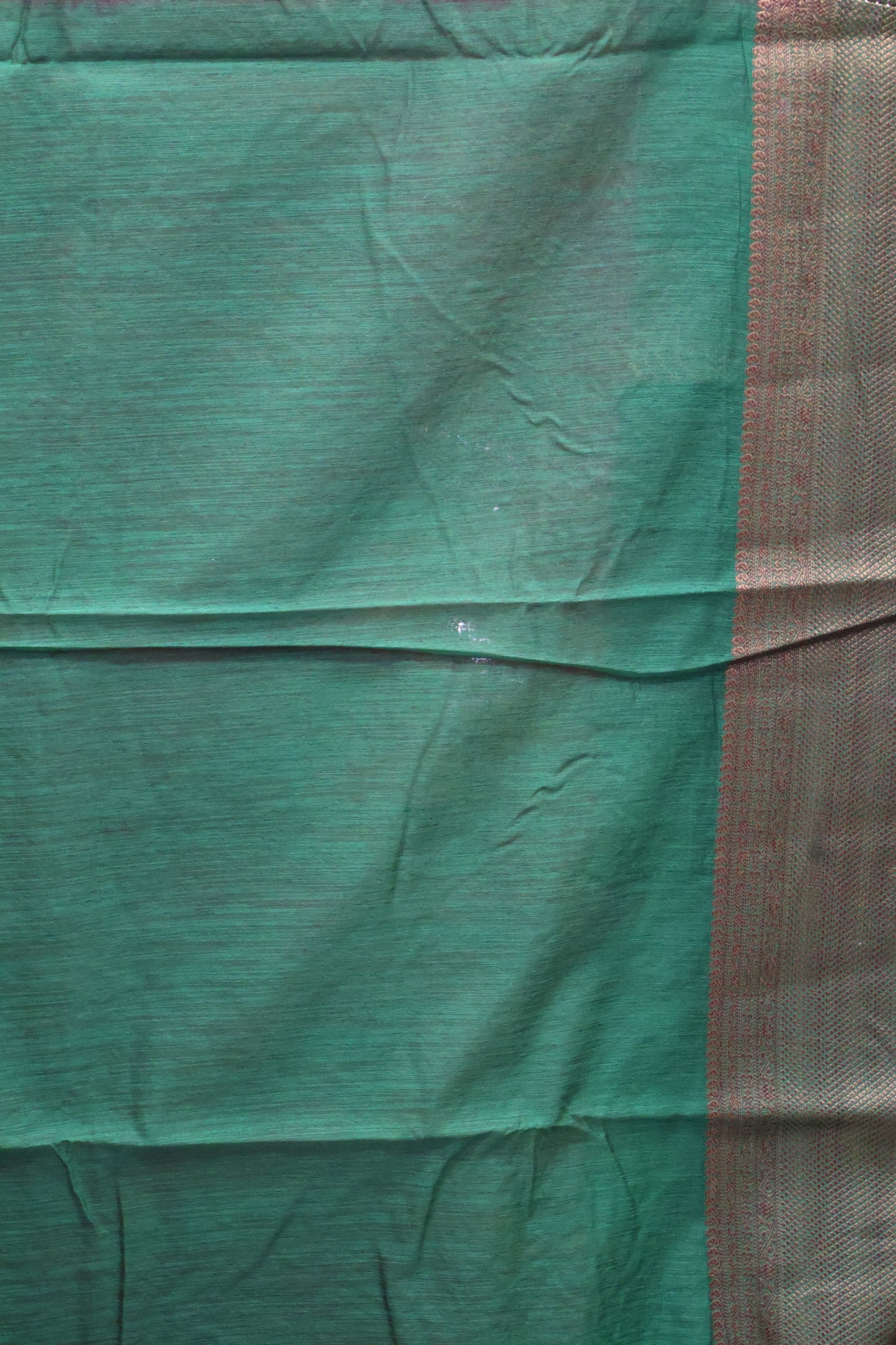 Bamboo Silk Saree-Red Geometric