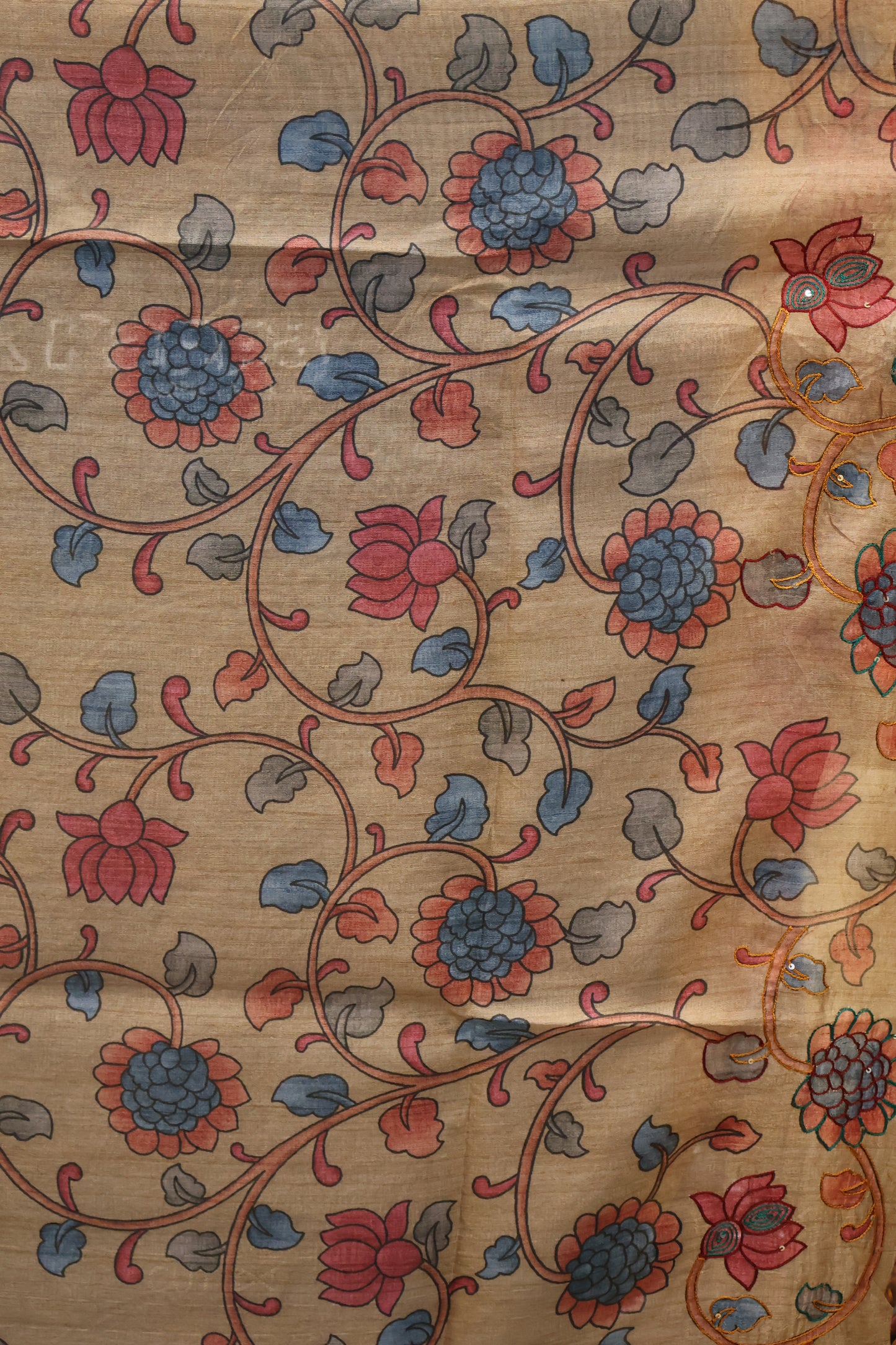 Fushion Kanjivaram Silk Saree-Blue Zig Zag Zari Work