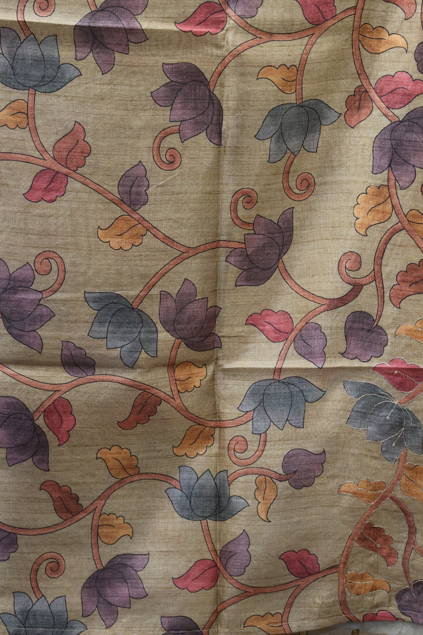 Fushion Kanjivaram Silk Saree-Wine Zig Zag Work