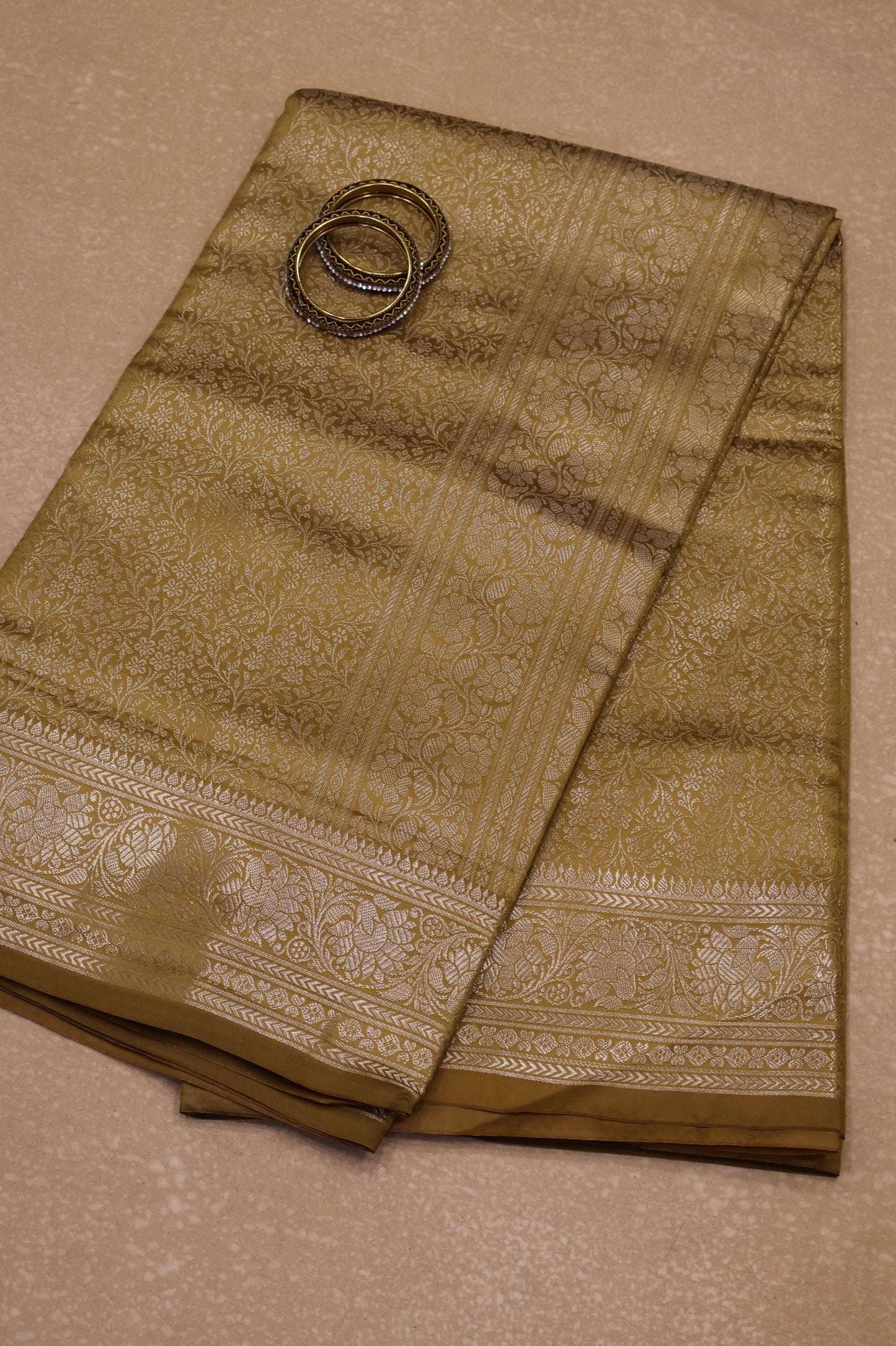 Banarasi Crepe Saree-Brocade Mustard