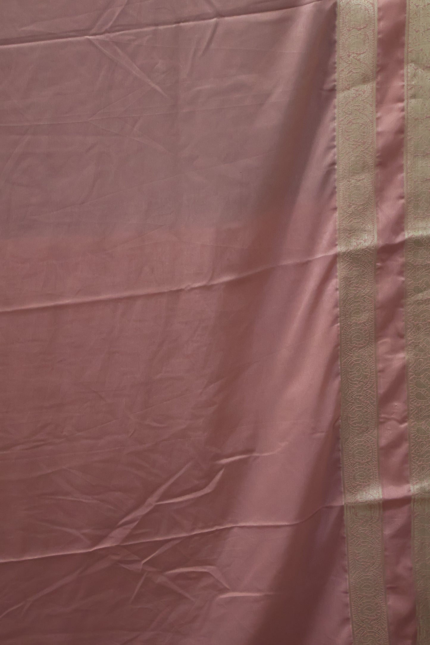 Semi Mysore Silk Saree-Green Dusky Rose