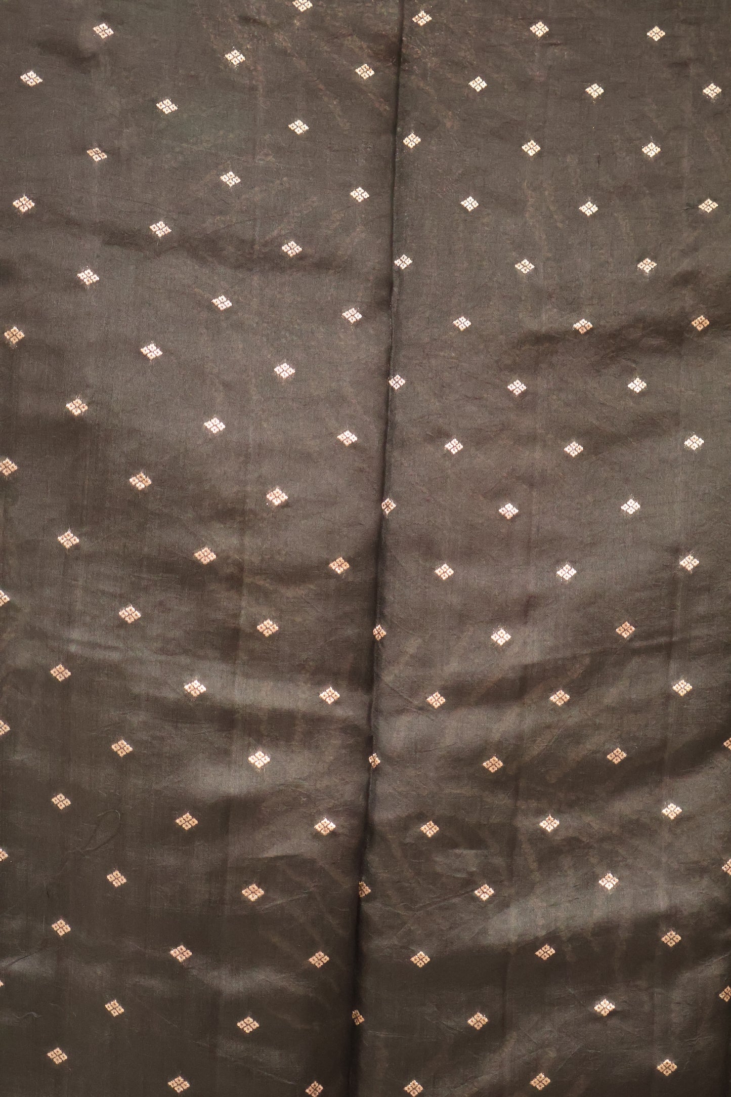 Pure Banarasi Saree Crushed - Black Elephant Print