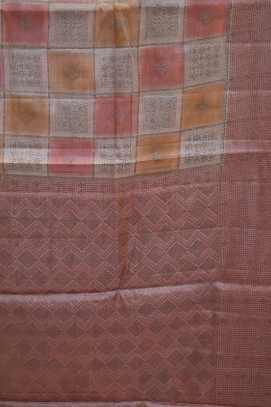 Pure Tussar Saree - Pastle Pink