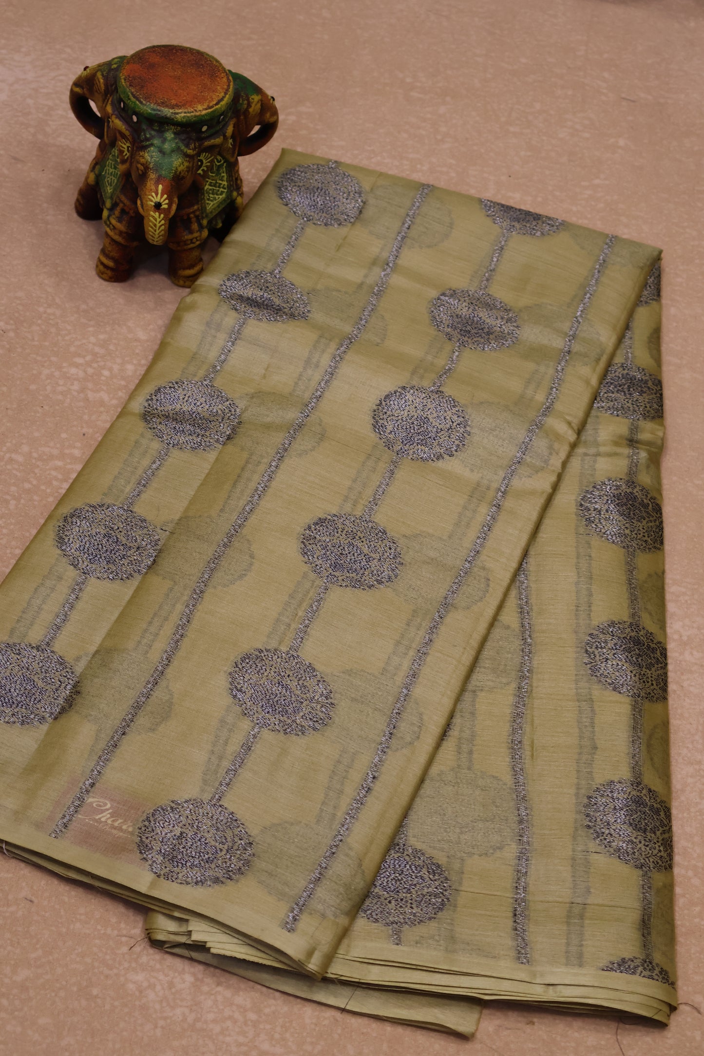 Pure Tussar Saree - Metalic Green