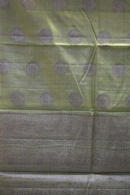 Pure Tussar Saree - Olive Green