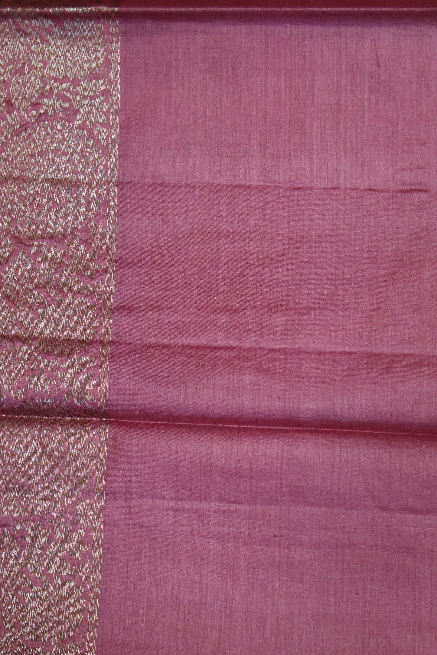 Pure Tussar Saree -Onion Pink Checks
