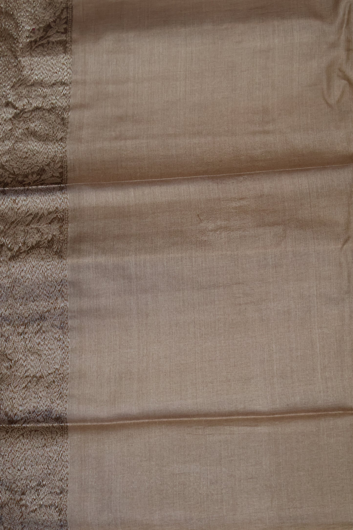 Pure Tussar Saree -Baby Brown Checks