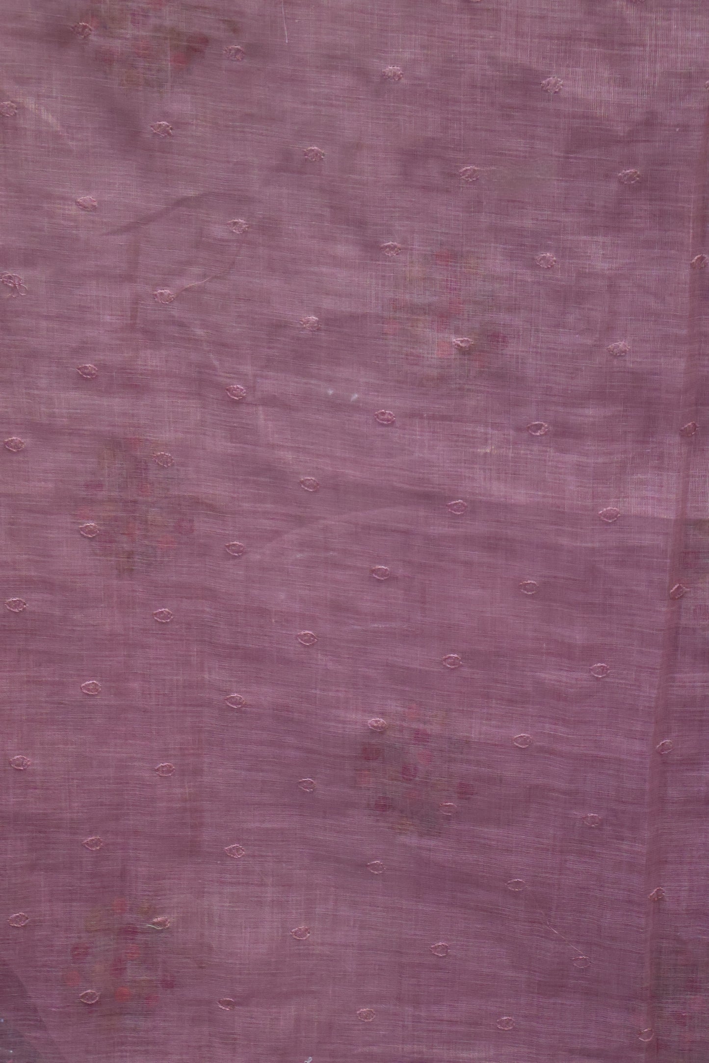 Tissue Kota Saree - Pink Rose Plant Embroidery Work