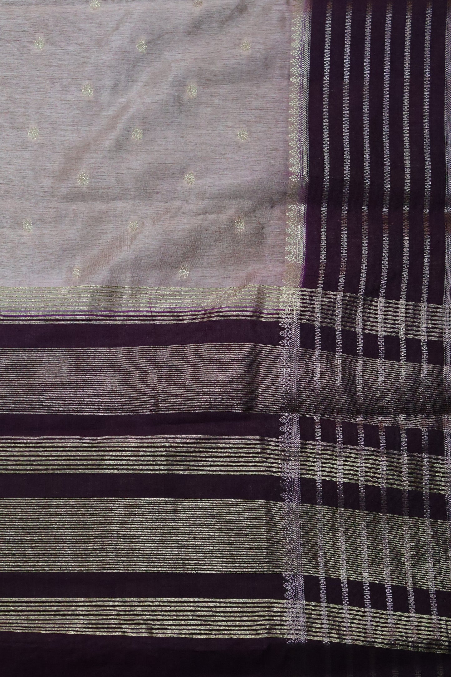 Semi Tussar Saree Floral - Mauve