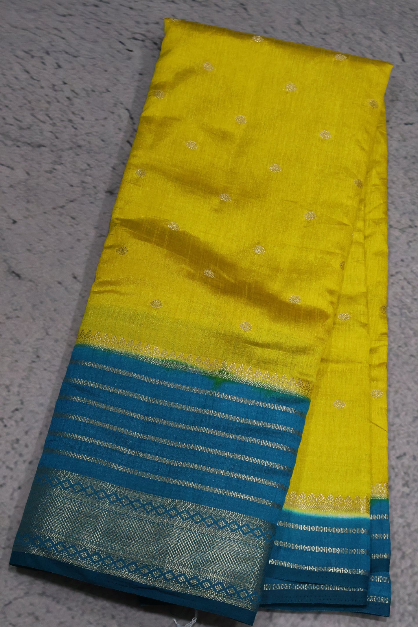Semi Tussar Saree Floral - Light Yellow