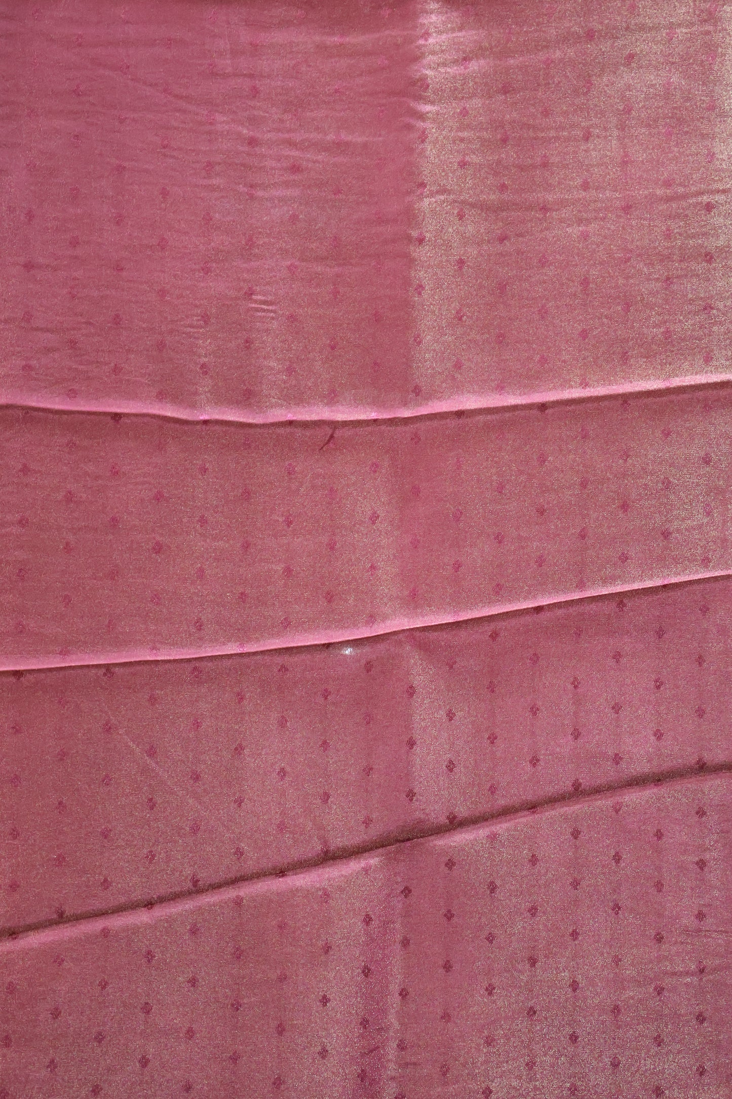 Tissue Silk Saree- Pink Silver Floral Accent
