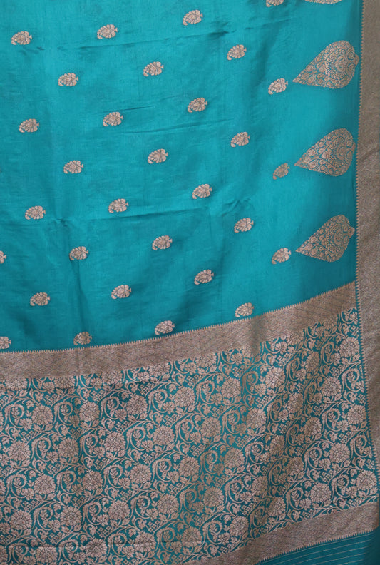Banarasi Georgette Saree -Peacock Green