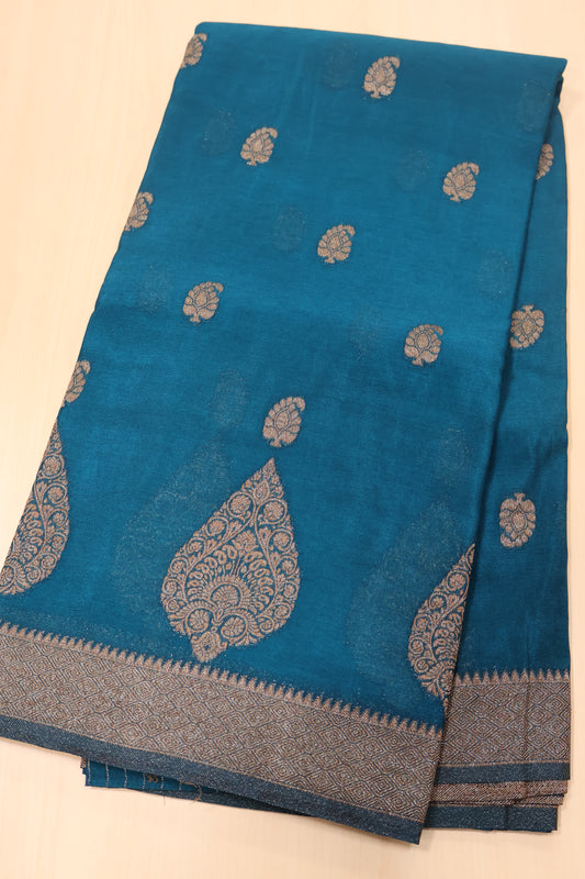 Banarasi Georgette Saree - Peacock Blue