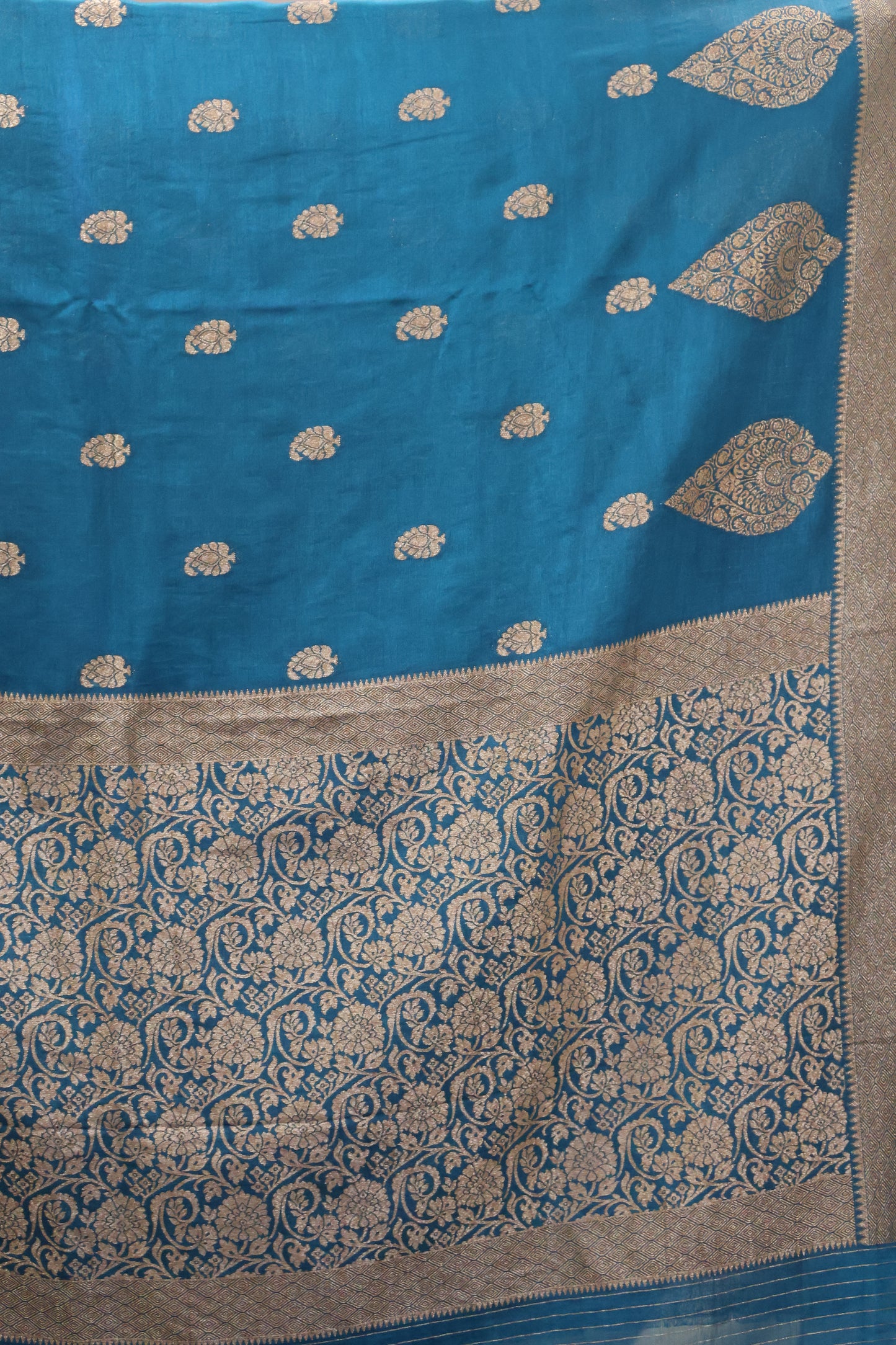 Banarasi Georgette Saree - Peacock Blue