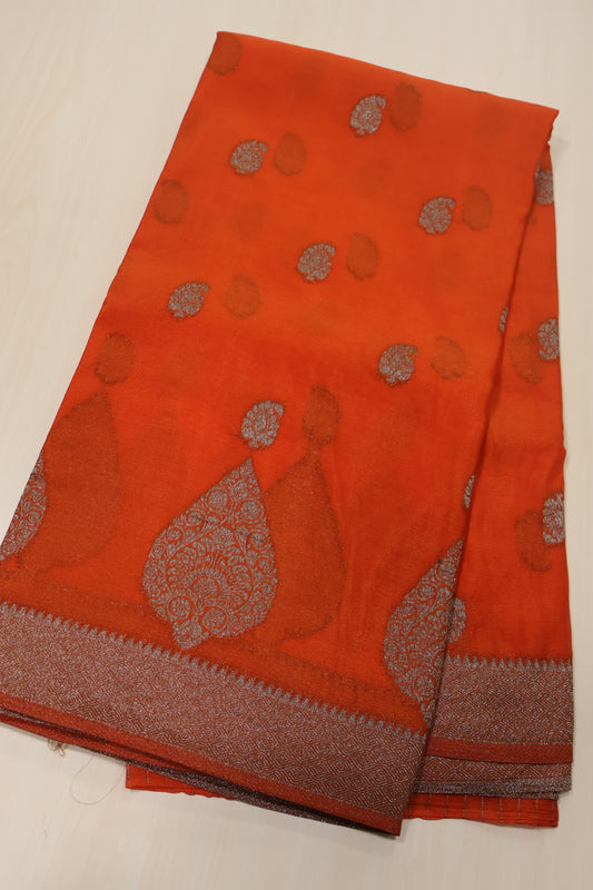 Banarasi Georgette Saree - Orange