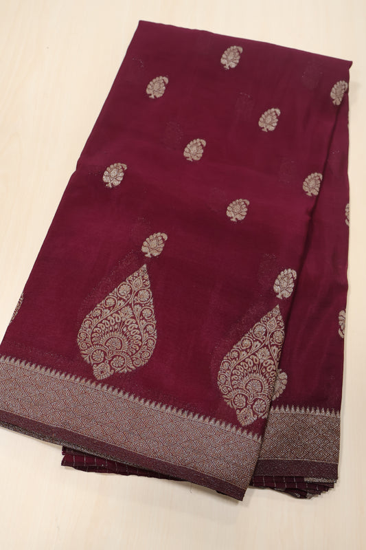 Banarasi Georgette Saree - Wine