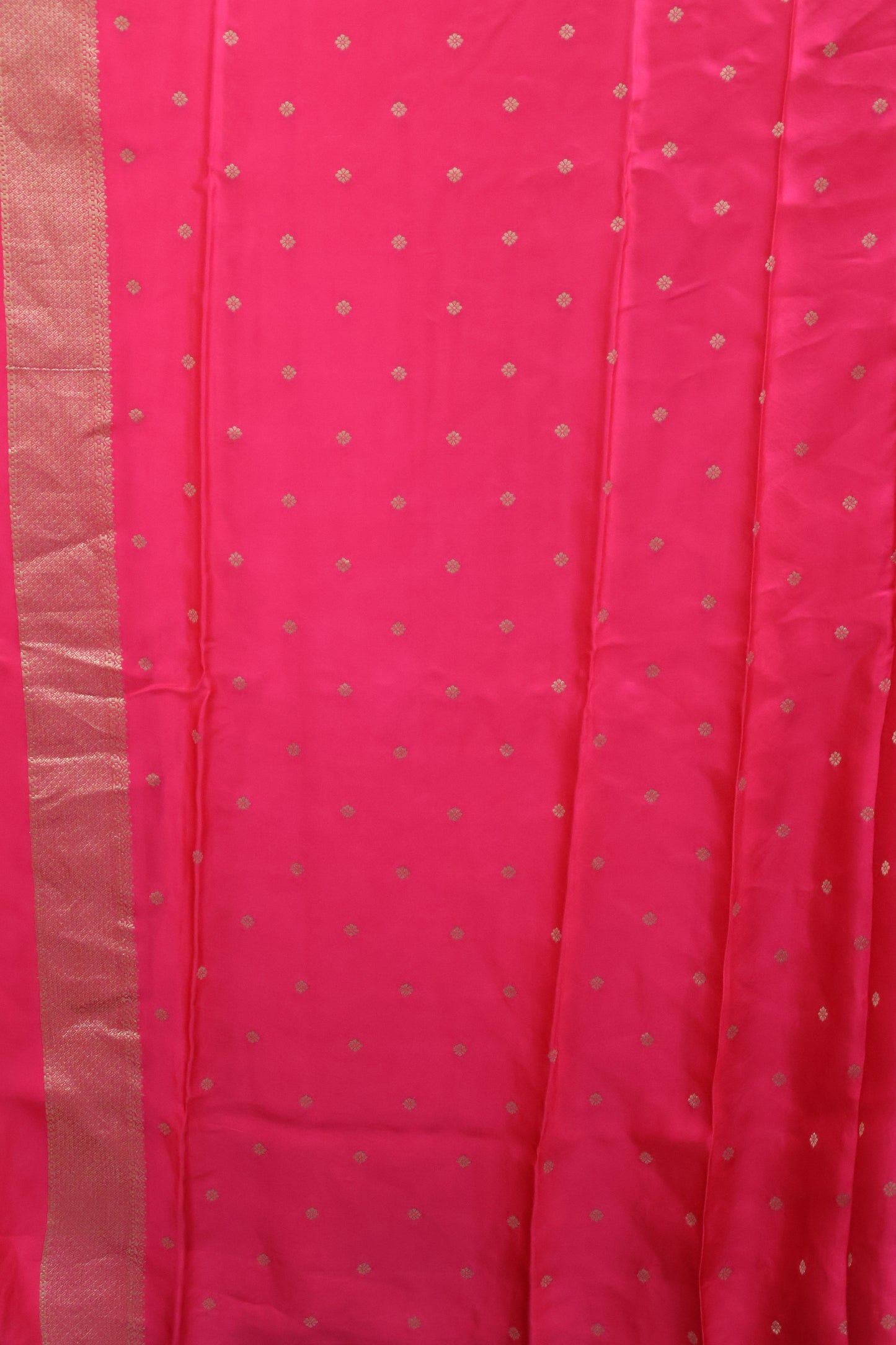Banarasi Crepe Saree Horse Work -Rani Pink