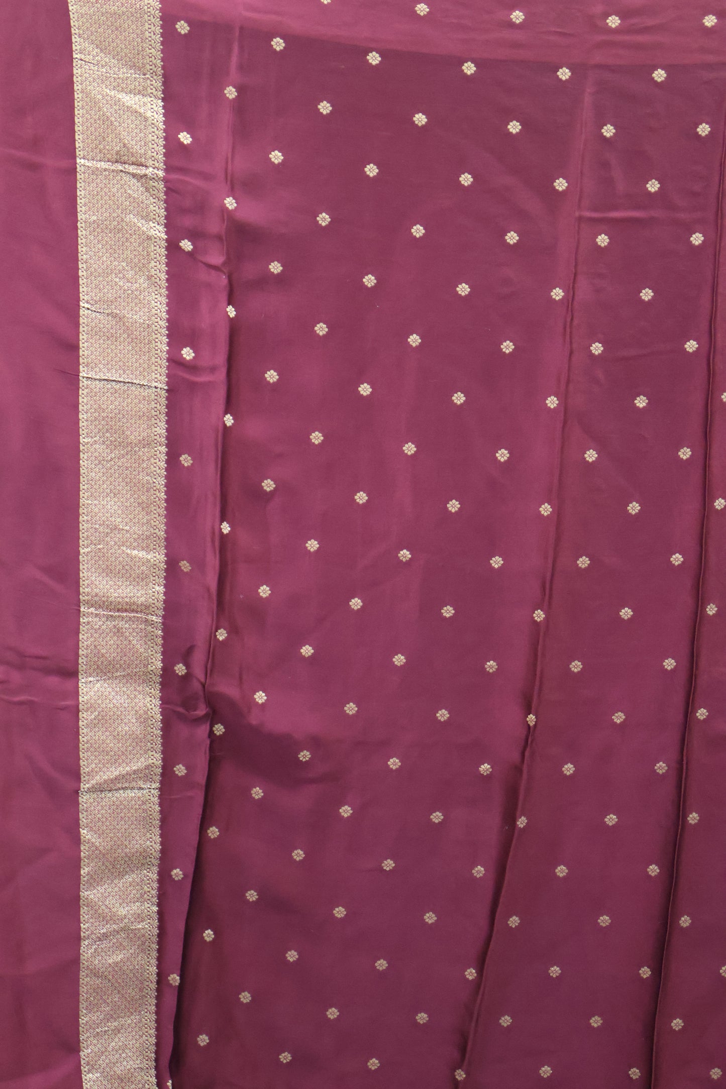 Banarasi Crepe Saree Horse Work -Maroon