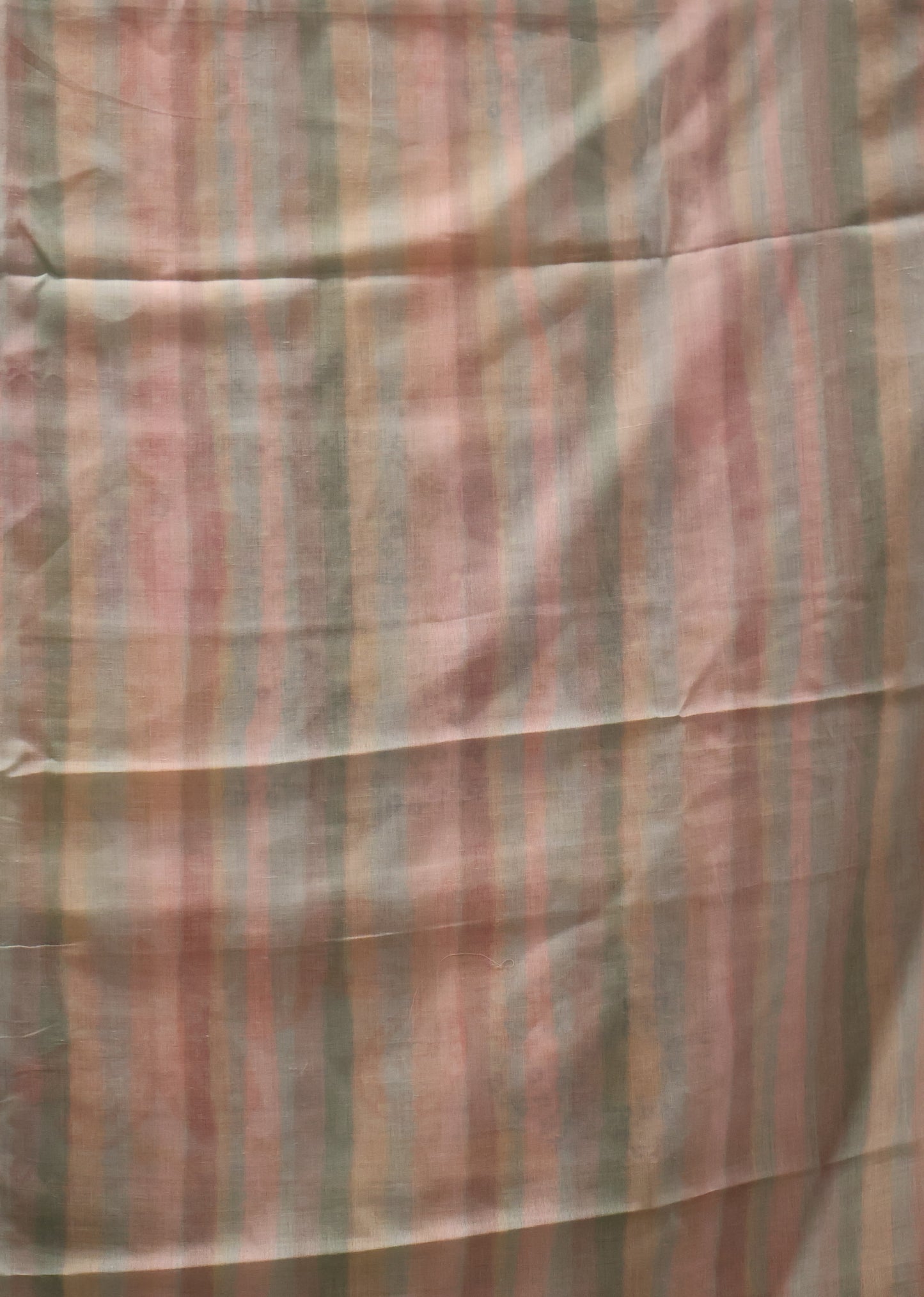 Linen Chanderi Saree- Green Big Border