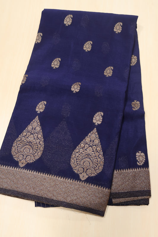Banarasi Georgette Saree - Navy Blue
