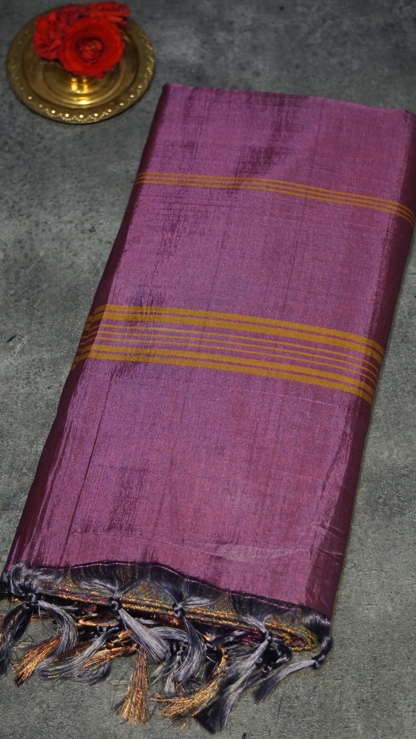 Vazhai Naaru Pattu Saree Vanasingaram Purple - Green