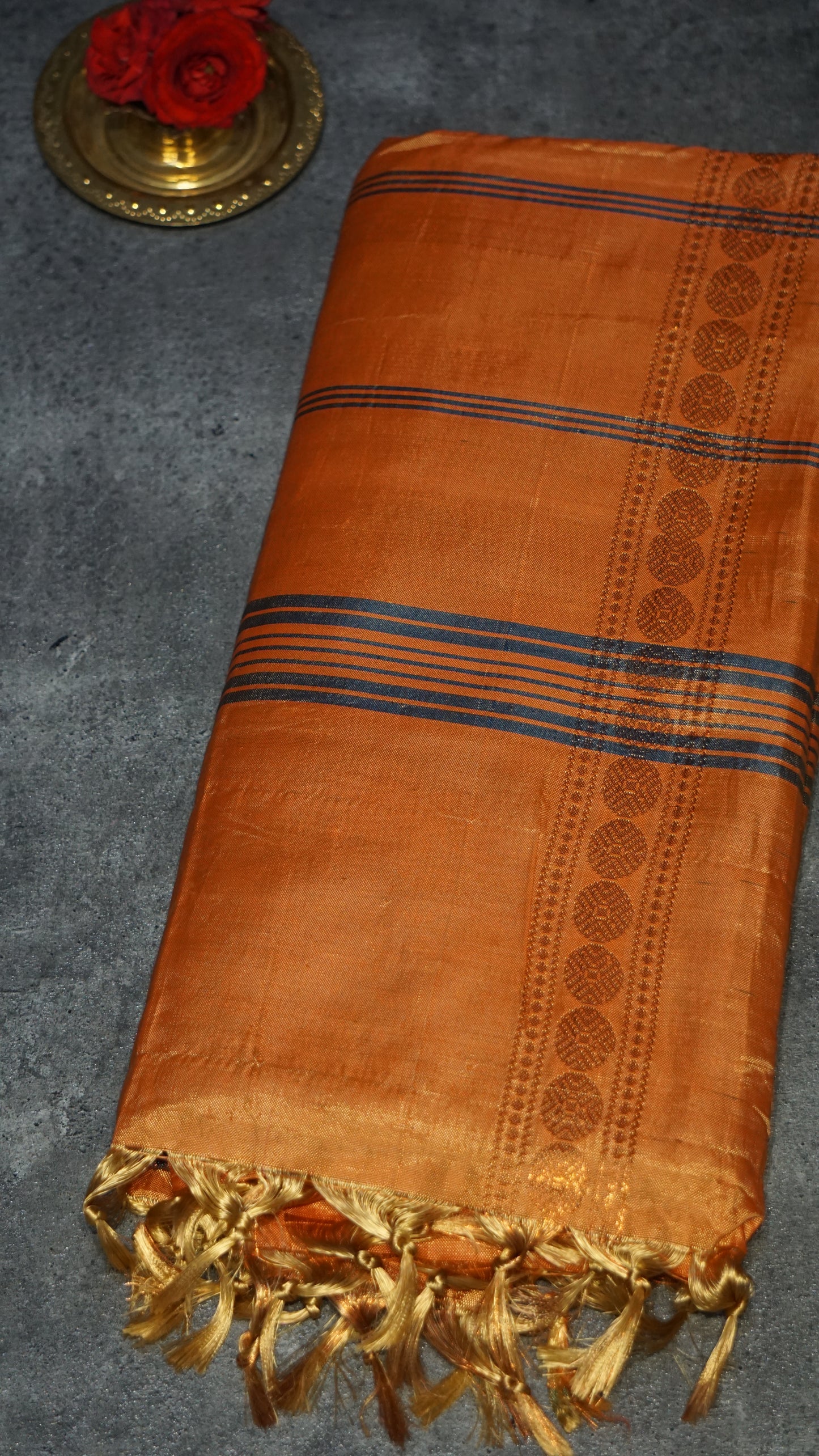 Vazhai Naaru Pattu Saree Vanasingaram Orange - Violet