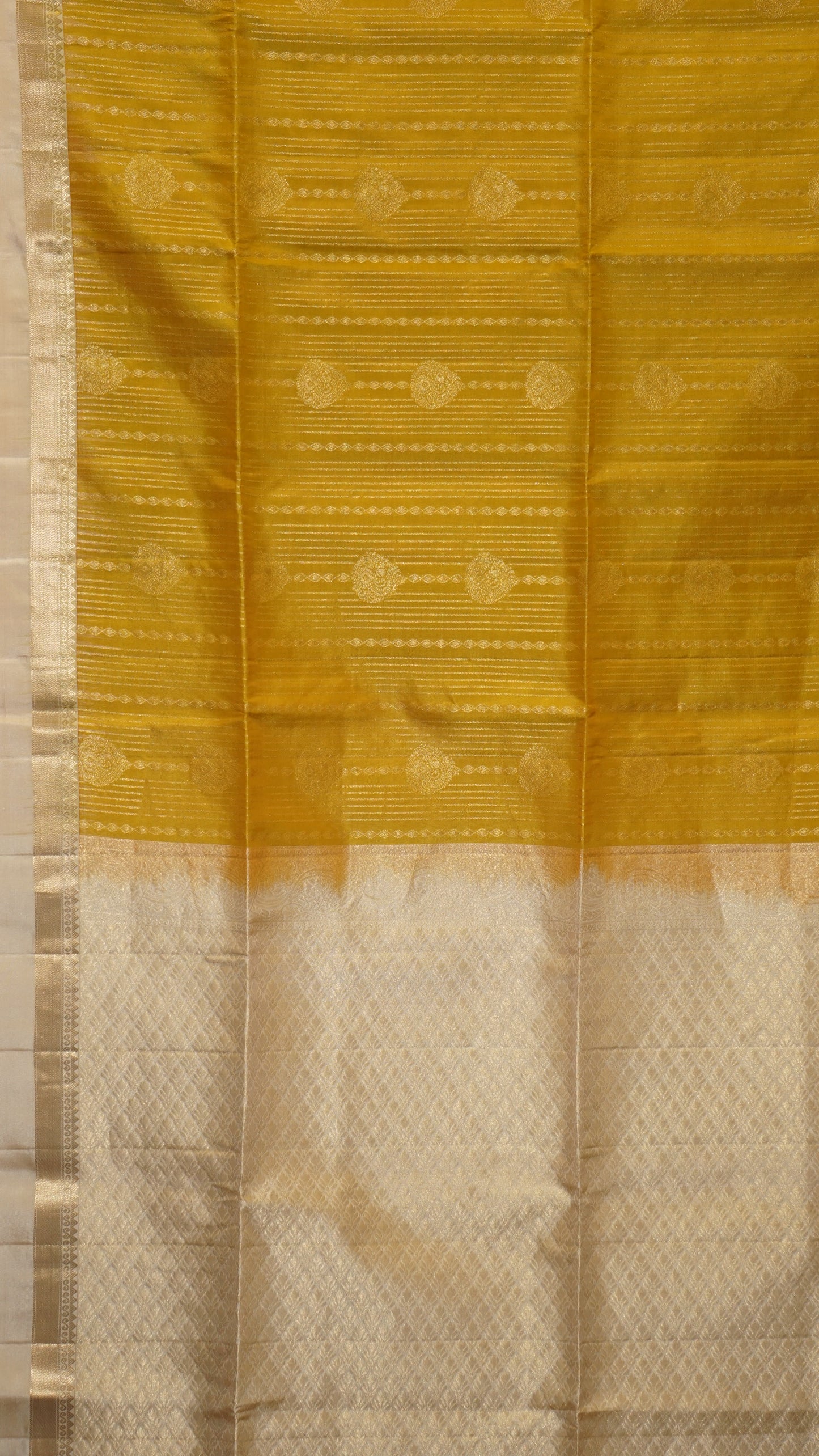 Soft Silk Saree - Yellow & Sandal