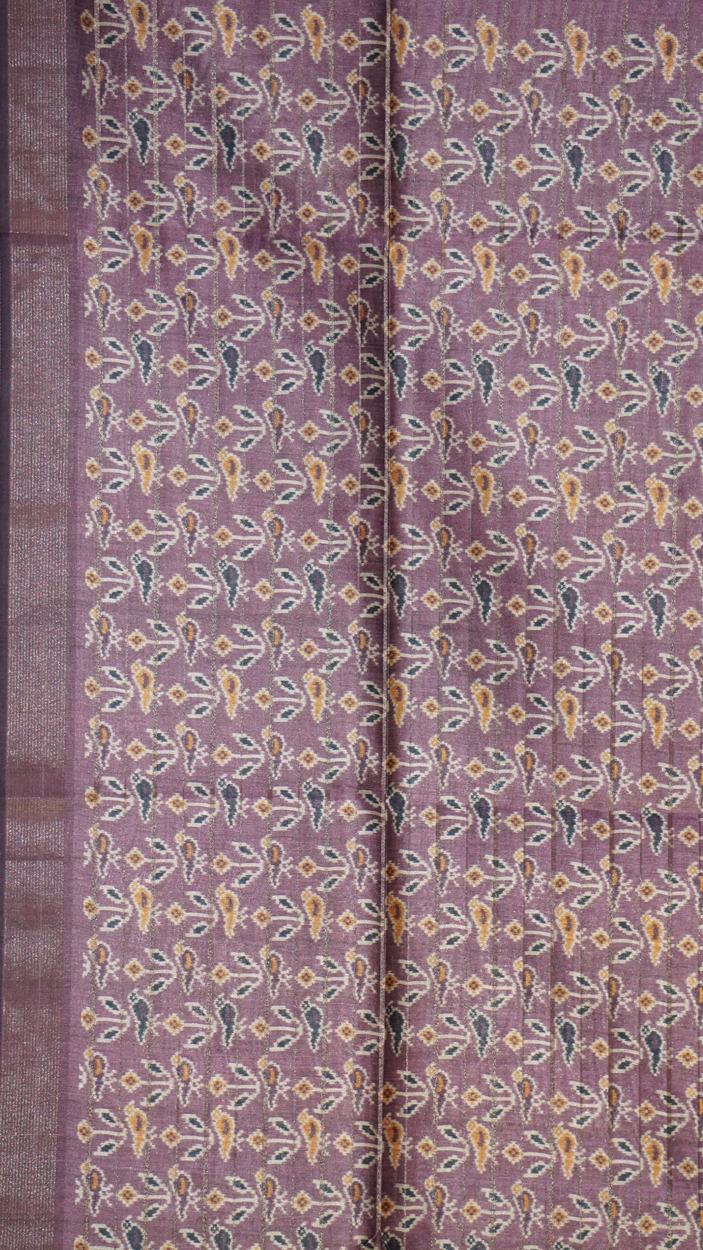 Semi Tussar Saree With Patola Print Lavender