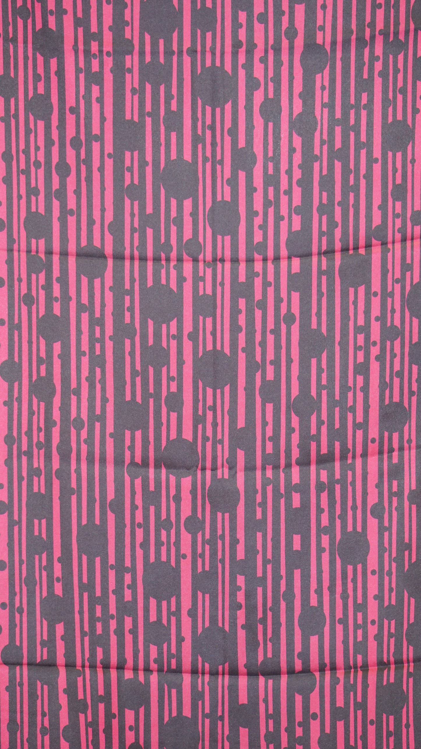 Modal Satin Saree - Magenta With Black Polka Dots