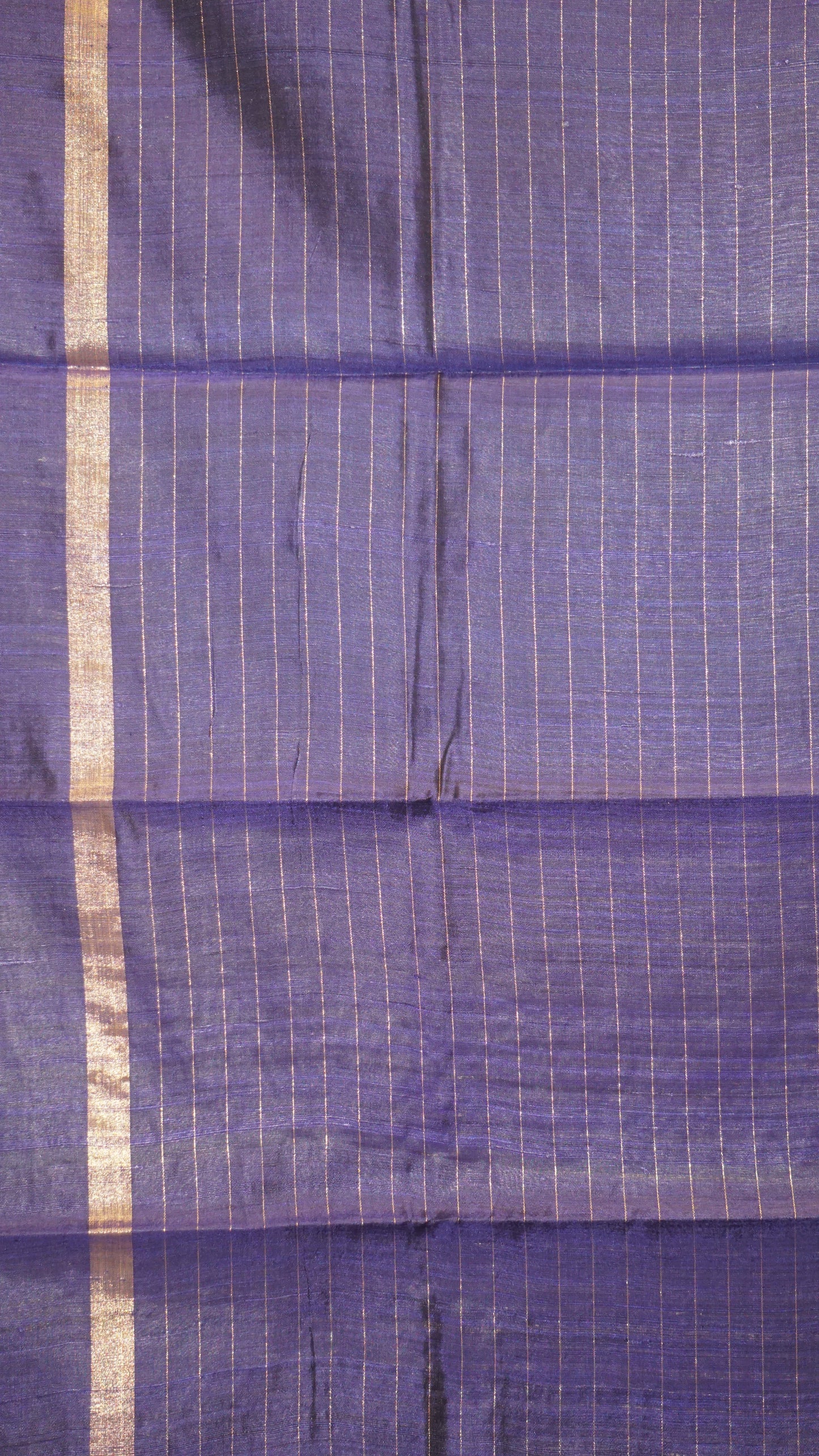 Pure Dupion Silk Saree Checks - Peacock Blue with Navy Blue Border