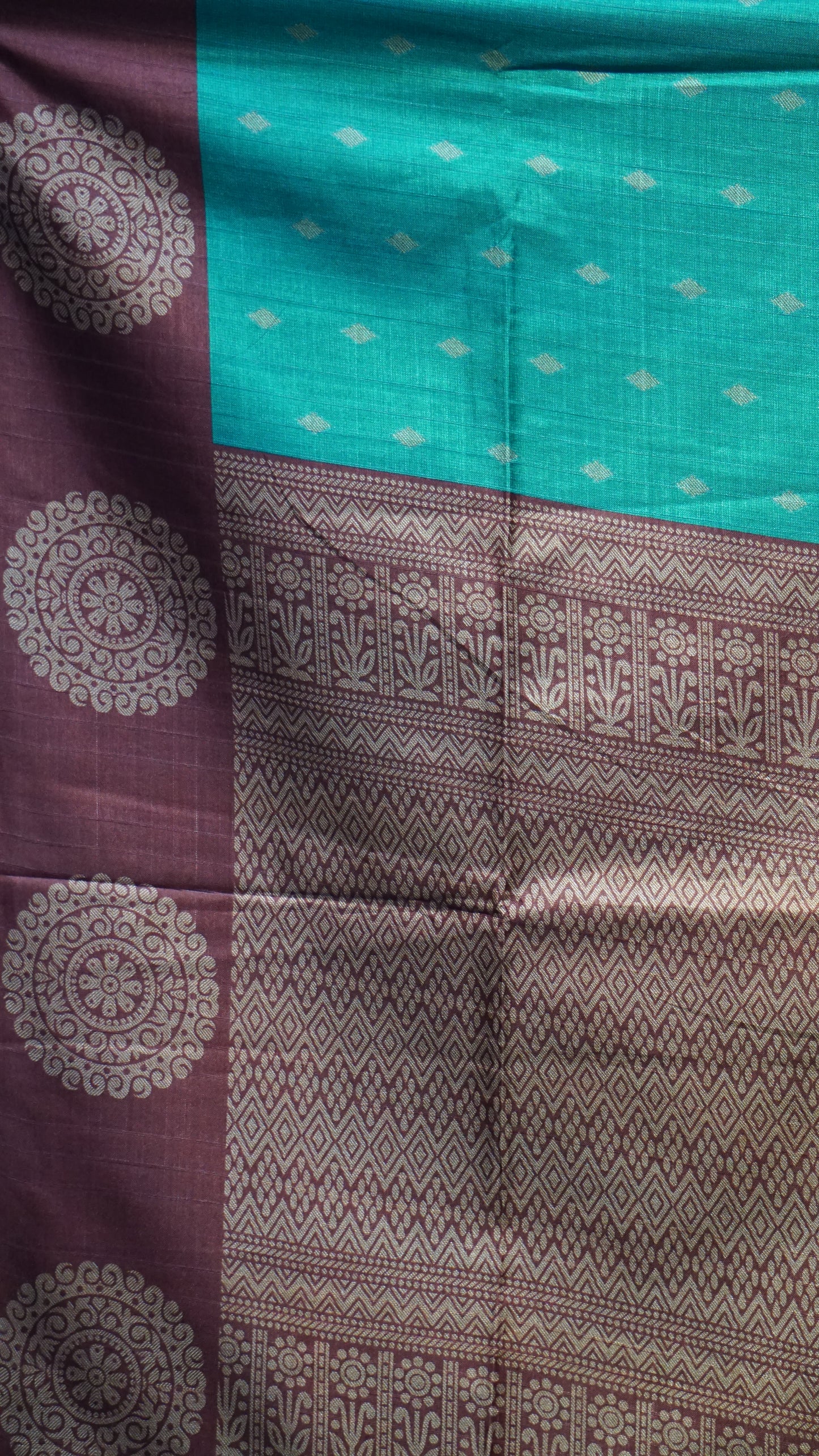Semi Tussar Saree Turquoise Blue