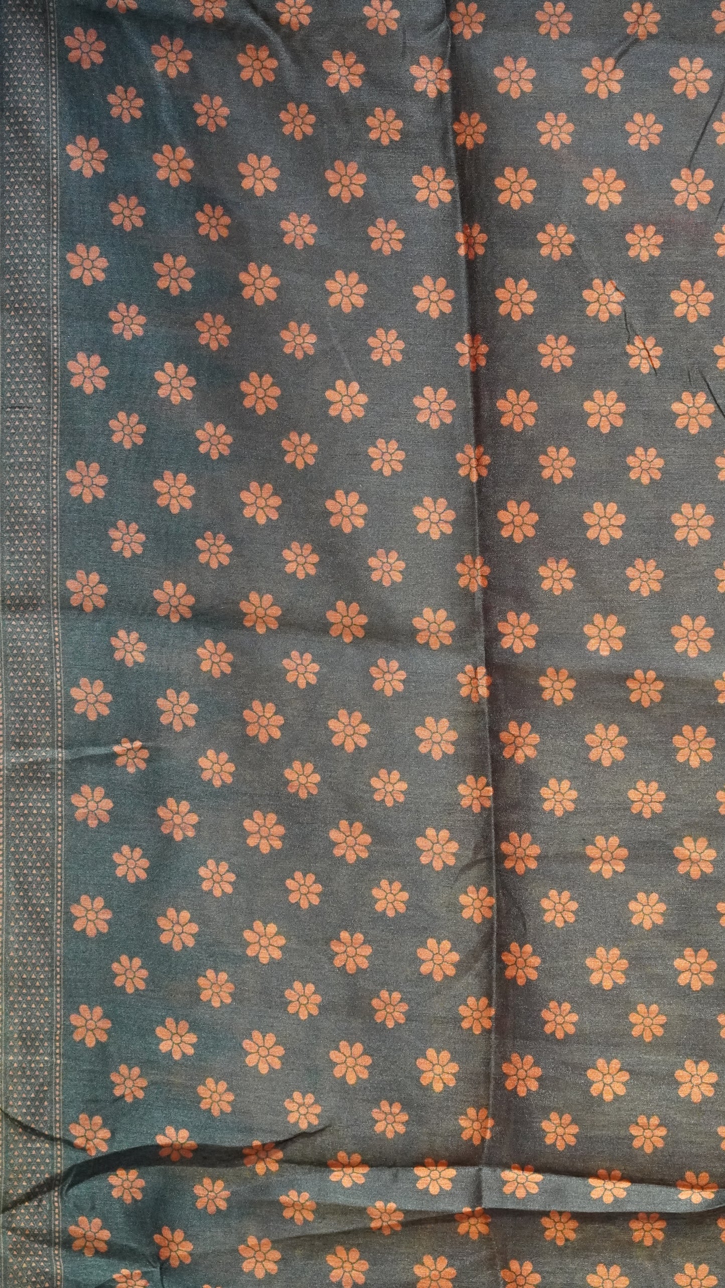 Gicha Tussar Saree Orange - Green