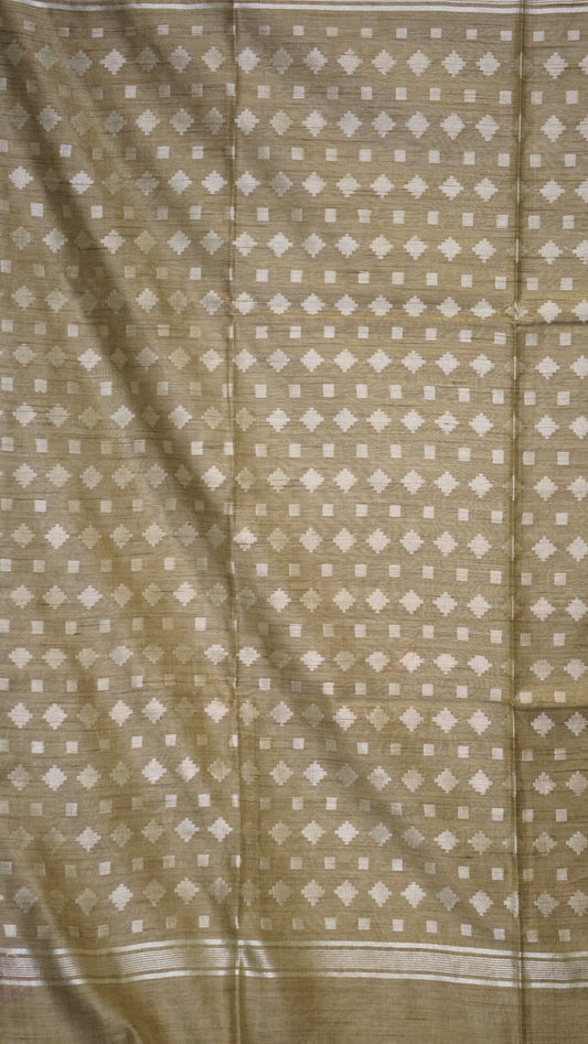 Banswara Cotton Saree - Olive Green