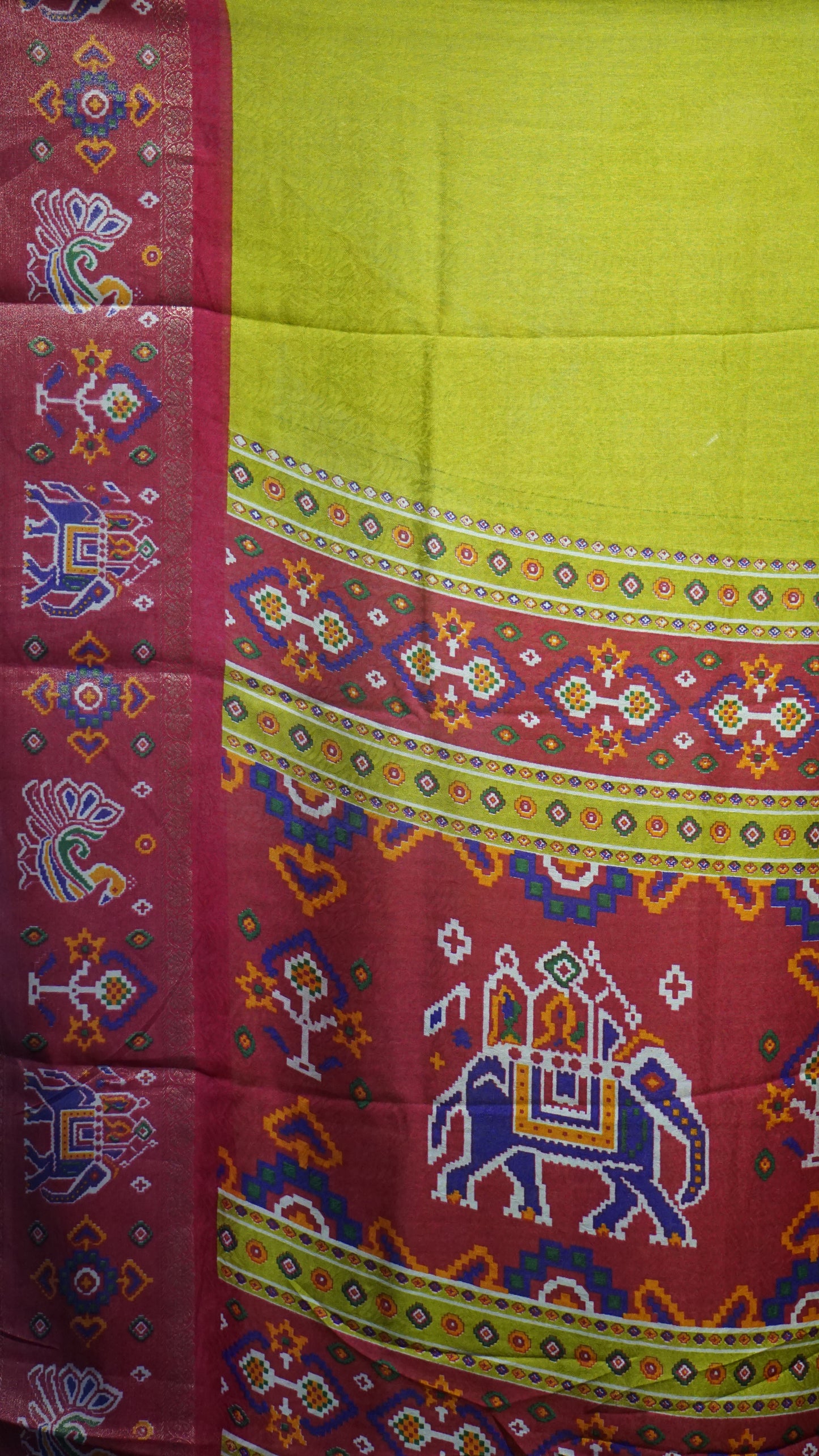 Shiffon Saree Mustard - Red