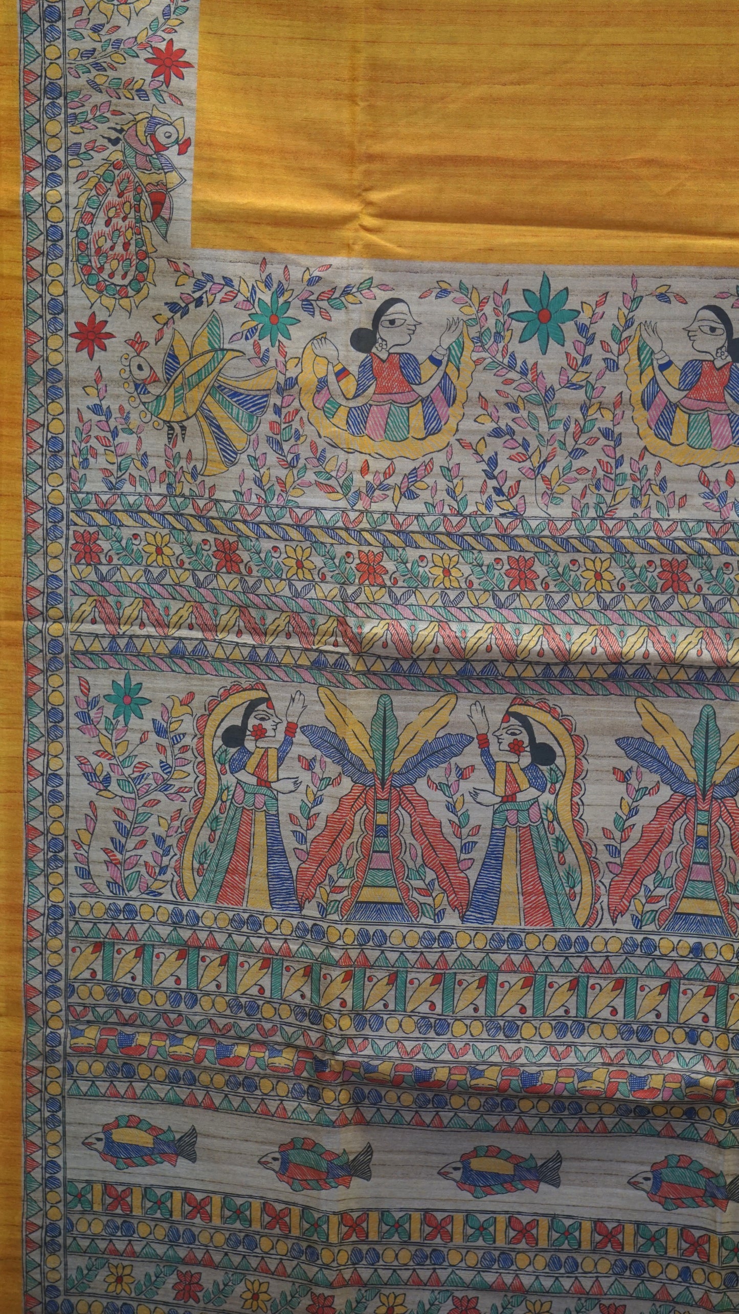 Gicha Tussar Saree - Mustard